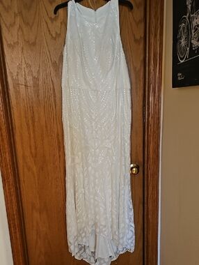 White Sequin Maxi Dress
